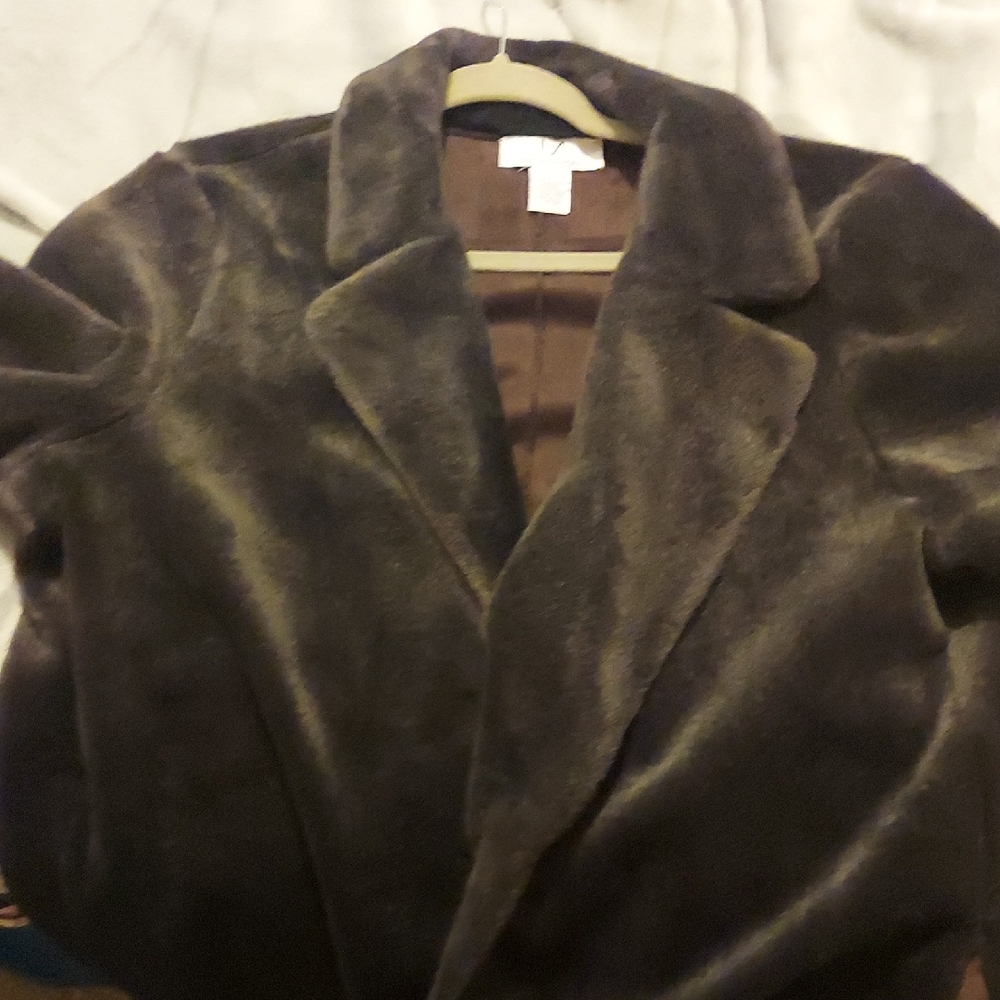 Luxurious Brown Faux Fur Coat